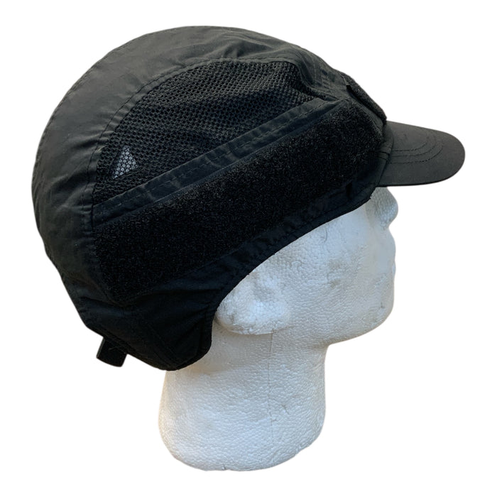 Black Cap with Hook & Loop Strips One Size Fits All  CAP-17