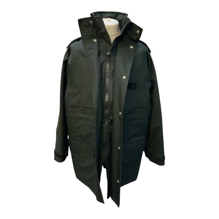 Waterproof Breathable 3/4 Length Black Jacket Ex Police Traffic Large OJ239A