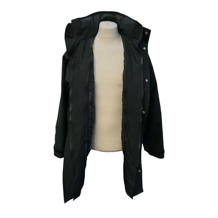 Waterproof Breathable 3/4 Length Black Jacket Ex Police Traffic Large OJ239A