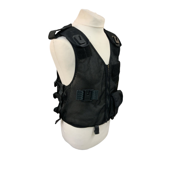 Titheringtons Tactical Vest Black Combat Security Large to XLarge OBTV77B