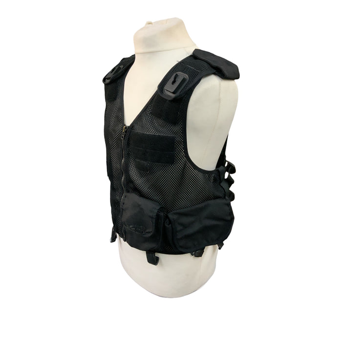 Titheringtons Tactical Vest Black Combat Security Large to XLarge OBTV77B