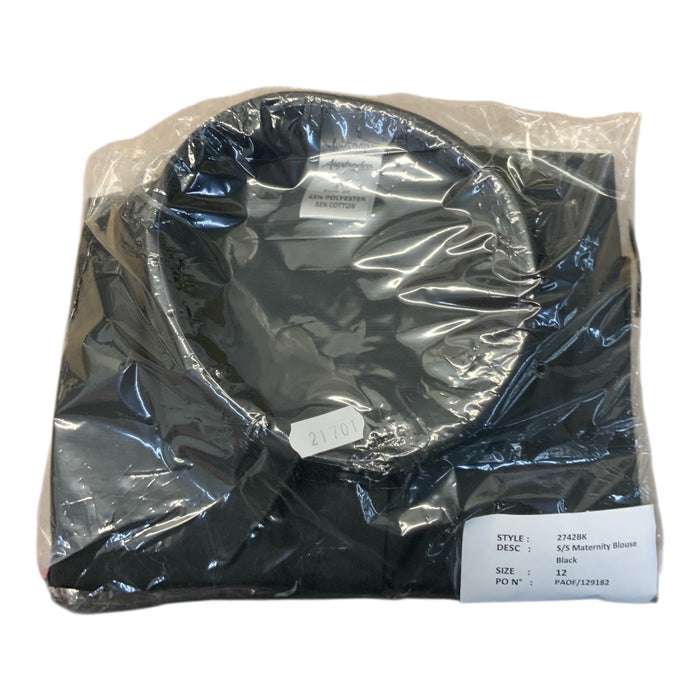 Women's Maternity Smart Black Short Sleeved Shirt SHTMAT01AN