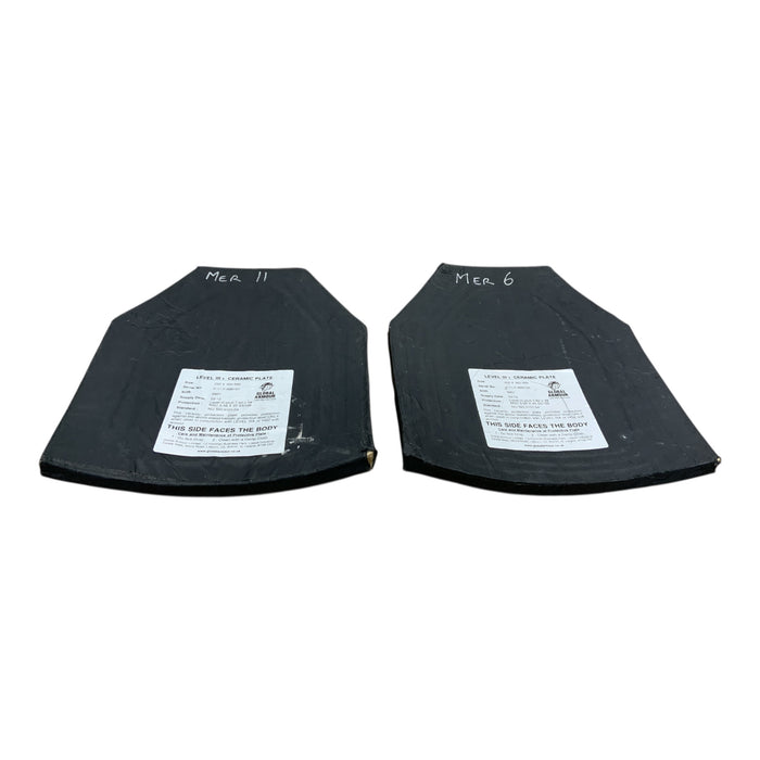 Global Armour Ceramic Plate Level 3 Set 250x300mm YR-BPCB04B