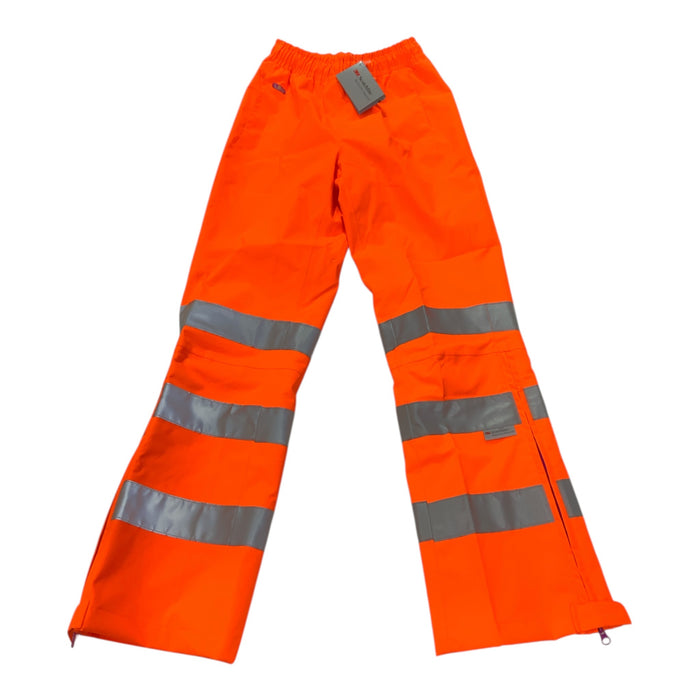 Leo Workwear Hannaford HiVis Waterproof Overtrouser Orange XS UK8 HVWPTRS02N