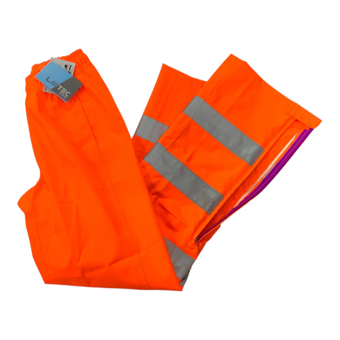 Leo Workwear Hannaford HiVis Waterproof Overtrouser Orange XS UK8 HVWPTRS02N
