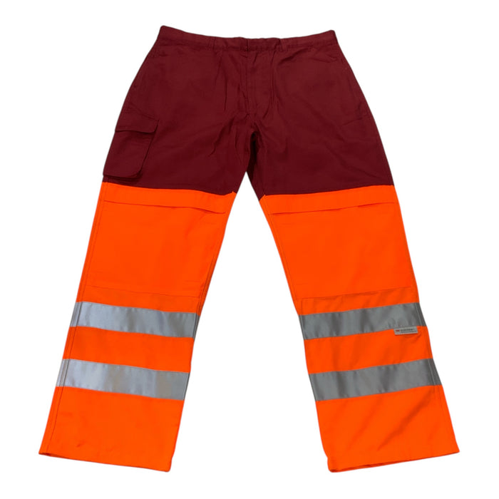 Cooneen HiVis Cargo Trouser Orange/Maroon 36/29 HVTRS05AN