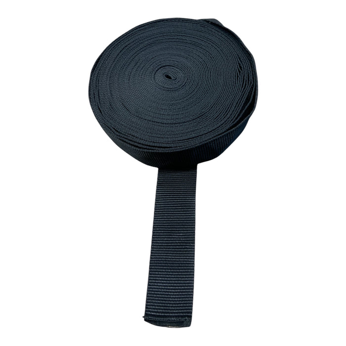 Black Webbing Strap Roll 40mm  x approx 7m Camping Pets Outdoor WEBTAPE01