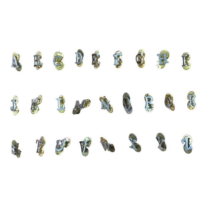 Chrome Letter Butterfly Pin Back Services CL1