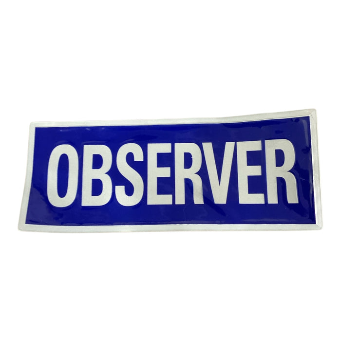 Encapsulated Reflective Observer Badge Hook And Loop Backing