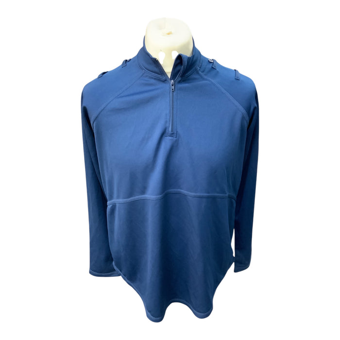 Female Blue Breathable Long Sleeve Wicking Shirt With Epaulettes Loops Maternity