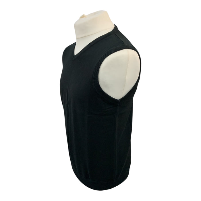 Sleeveless Knit Pullover Mens Russell Collection 716M Black Small RCPUL01N