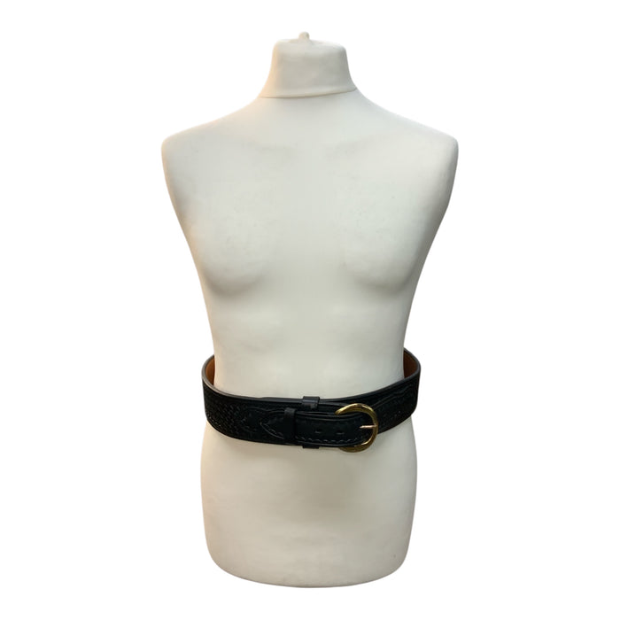 Vintage Bianchi B3 Basket Weave Belt 34” Black/Tan BIANCHIBLT02