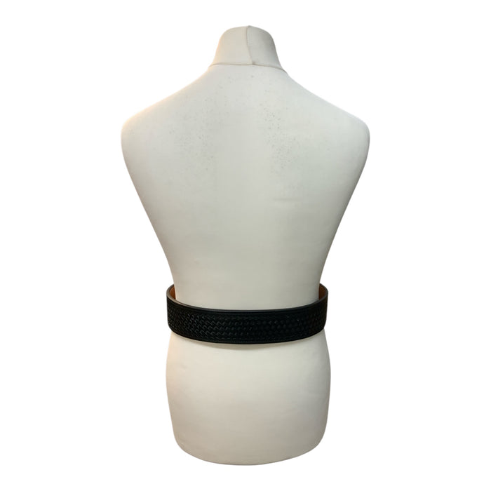 Vintage Bianchi B3 Basket Weave Belt 34” Black/Tan BIANCHIBLT02