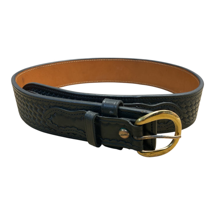 Vintage Bianchi B3 Basket Weave Belt 34” Black/Tan BIANCHIBLT02