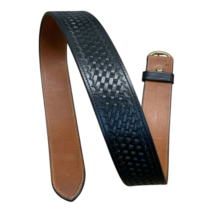 Vintage Bianchi B3 Basket Weave Belt 34” Black/Tan BIANCHIBLT02