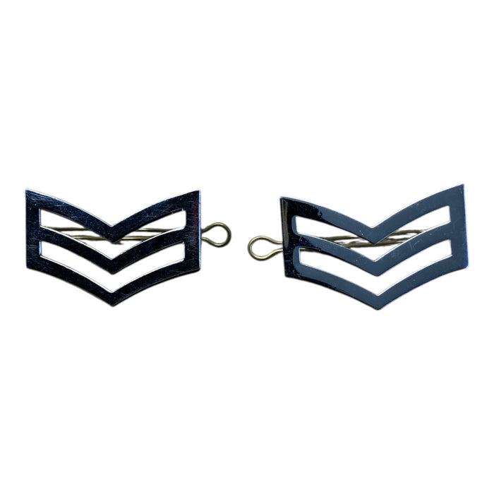 Sergeant StripesPlain Edged Metal Chrome Split Pin Backing