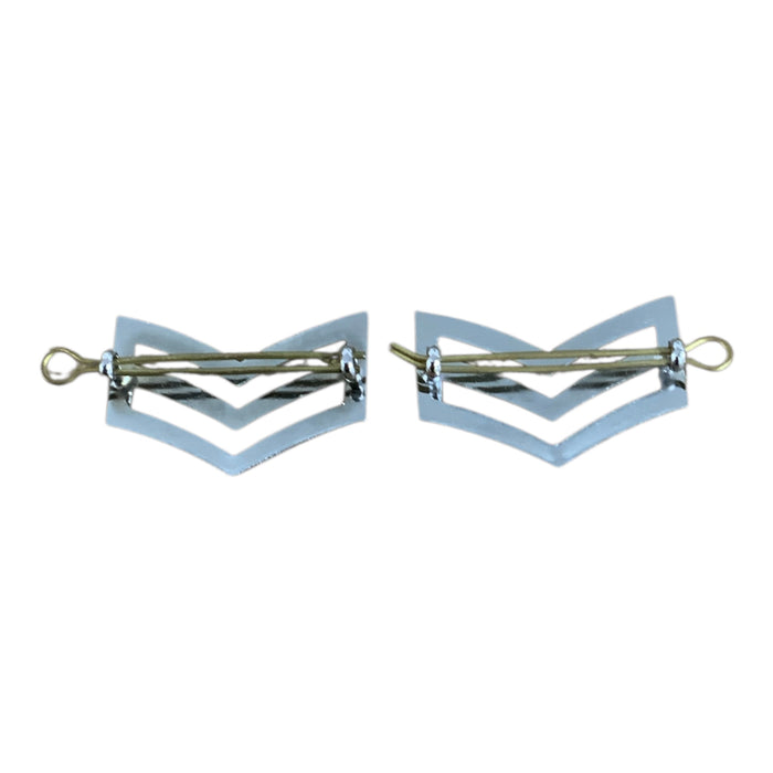 Sergeant StripesPlain Edged Metal Chrome Split Pin Backing