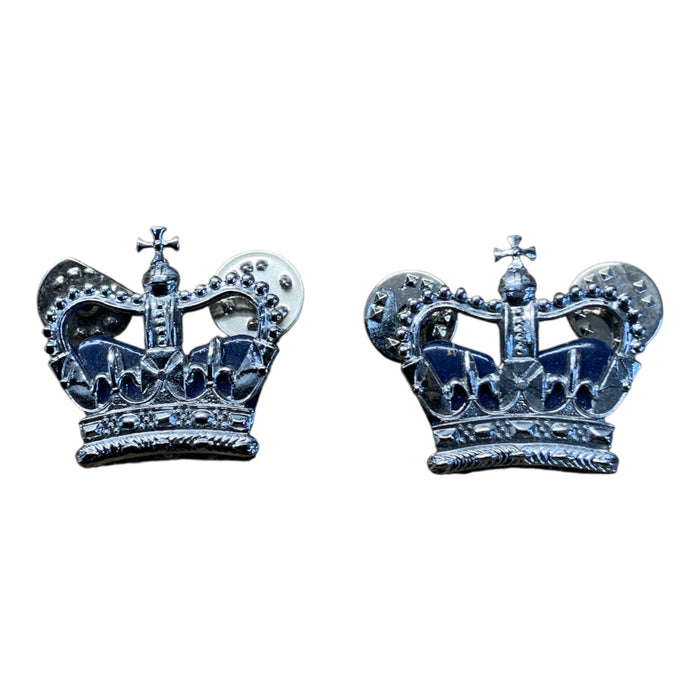 Chrome Metal Crowns Superintendent Police Rank Dress Tunic Pin Backing Type 2