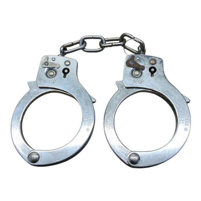 Smith Fargo Texas 'Nickelfrei' Chain Link Handcuffs Grade C No Key