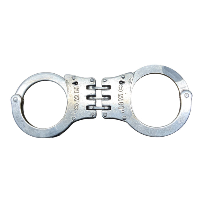 HWC Chrome Folding Handcuffs Double Locking