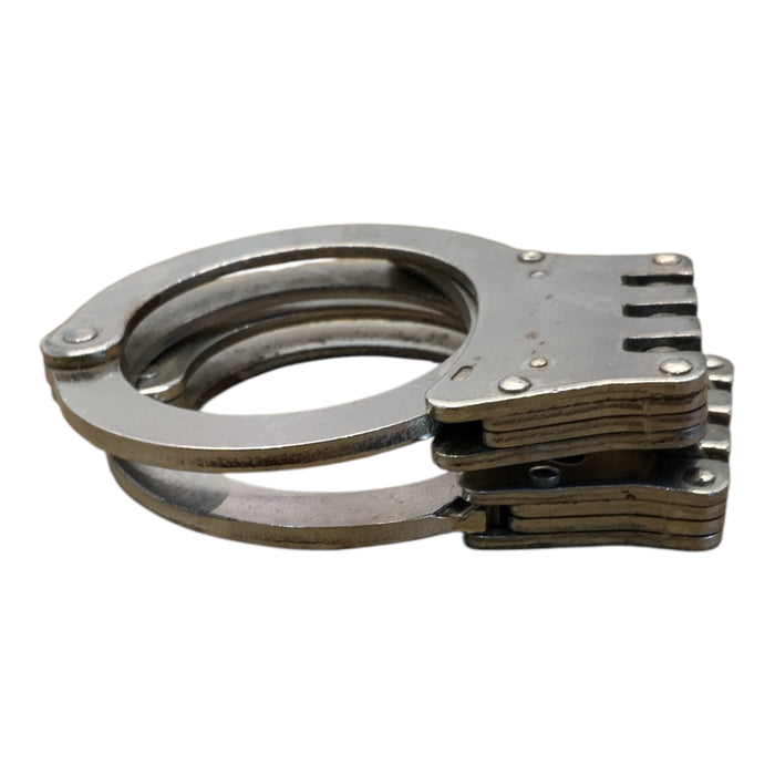 HWC Chrome Folding Handcuffs Double Locking