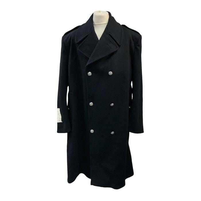 Vintage 1990 Wool Greatcoat Overcoat Long Double Breasted 46" XL OVERCOAT01