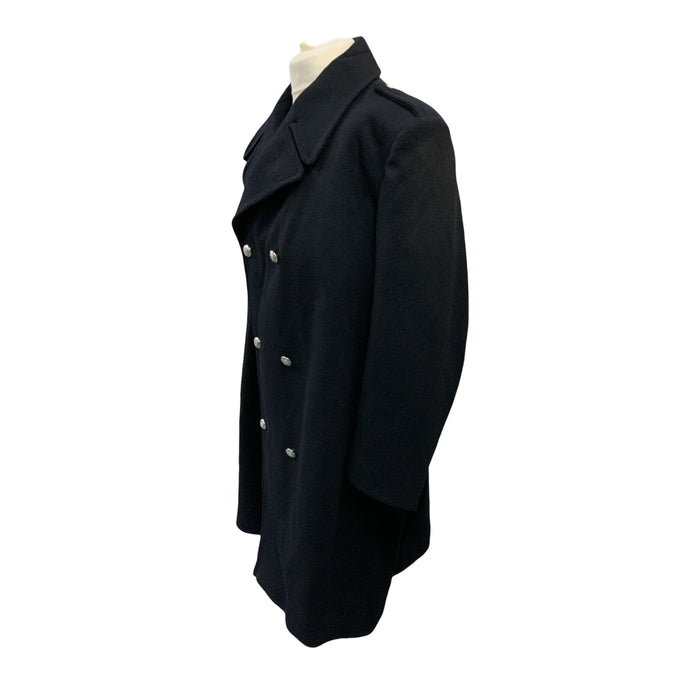 Vintage 1990 Wool Greatcoat Overcoat Long Double Breasted 46" XL OVERCOAT01