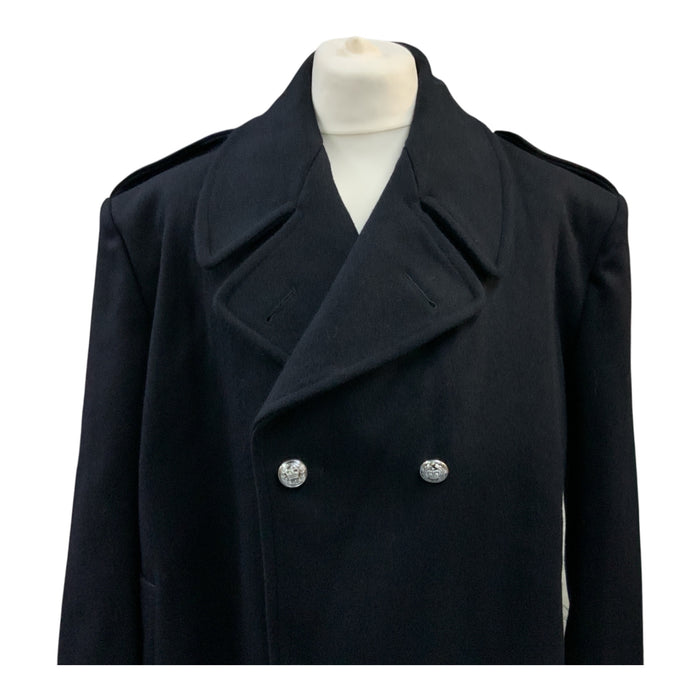 Vintage 1990 Wool Greatcoat Overcoat Long Double Breasted 46" XL OVERCOAT01