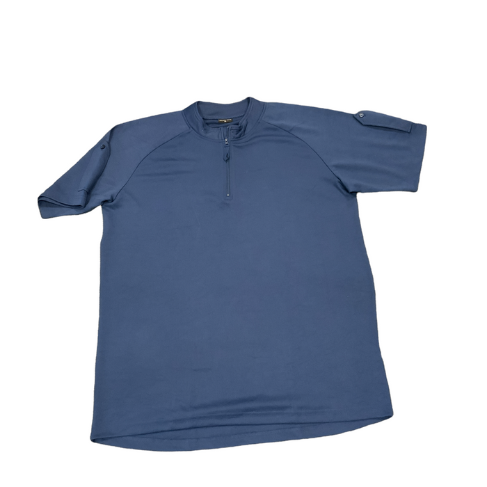 Male Blue Short Sleeve Wicking Shirt Arm Epaulettes Security Dog Handler WKS28A