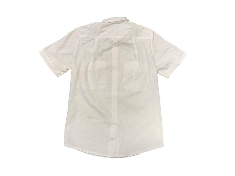 Double Two Female White Short Sleeve Shirt With Epaulettes Loops FSW06B