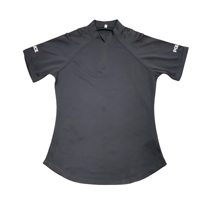 Female Black Police Branded Short Sleeve Wicking Shirt Top WKS17FA