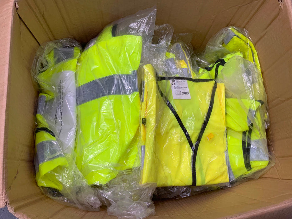 Job Lot of 20 New Hivis Lightweight Overcoats Vests - Mixed Styles and Sizes