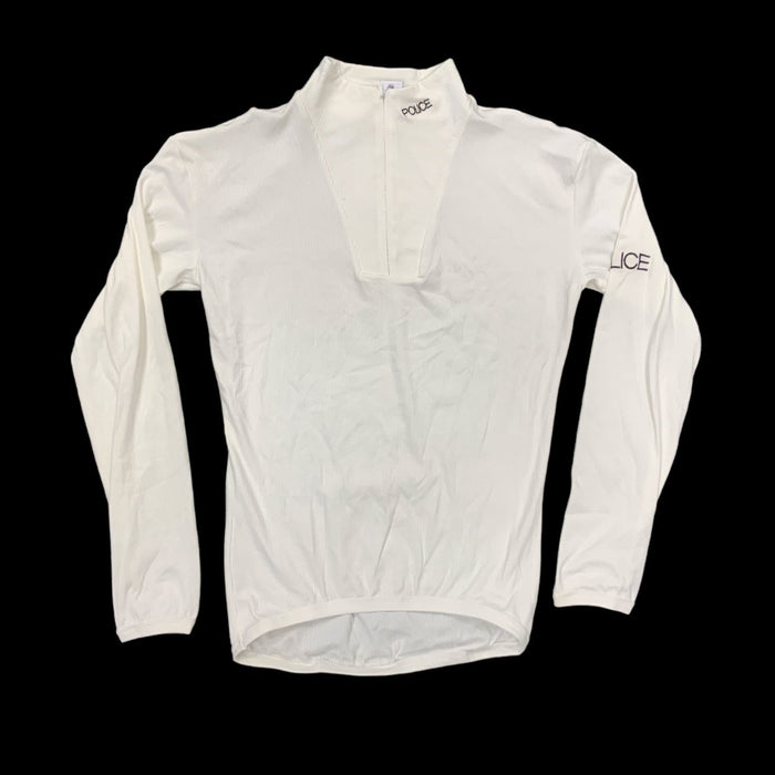 Kit Design Police Branded White Long Sleeve Stretch Fit Top WKS41A