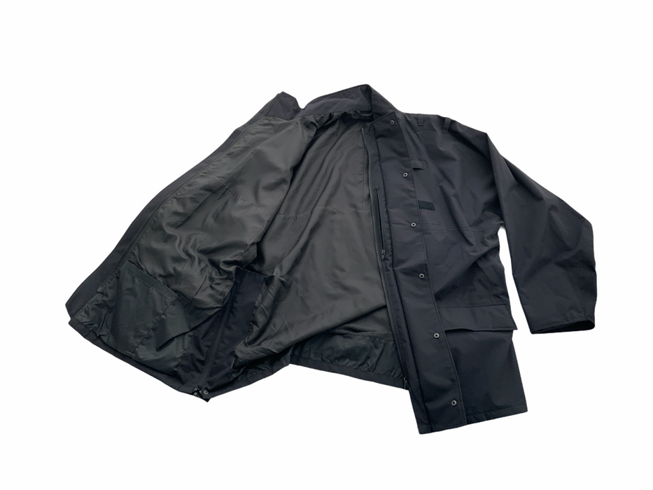 Black Waterproof 3/4 Length Rain Coat Security Dog Handler XL/R OJ39