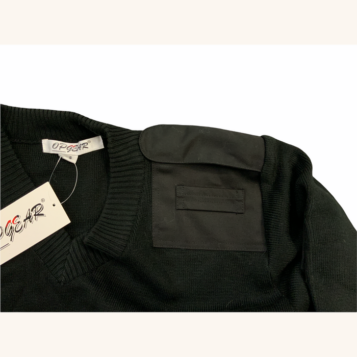 Jumper Pullover Classic Fit V-Neck Black New OPPULN