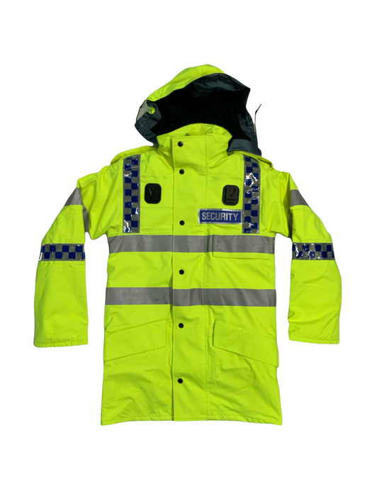 New Hivis Waterproof Polyester Security Jacket Coat HVPC17N