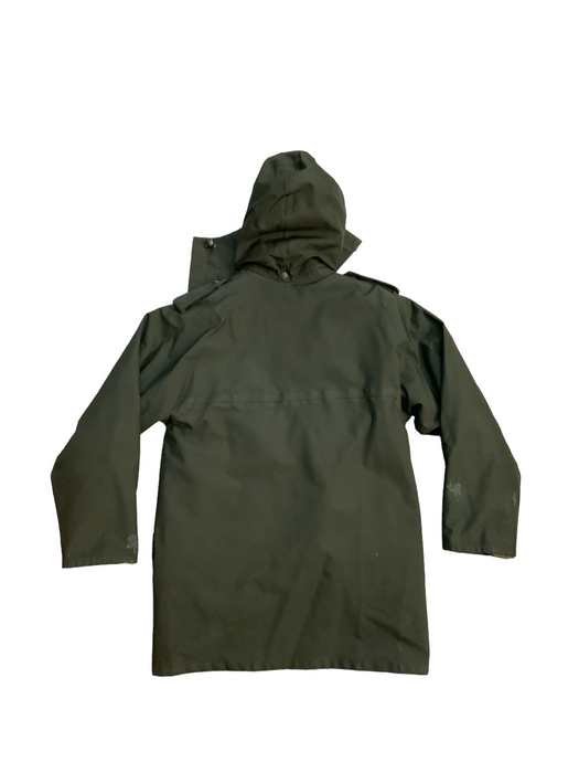 Women's Black 3/4 Length Goretex Waterproof Hooded Rain Coat Security BGC03FB