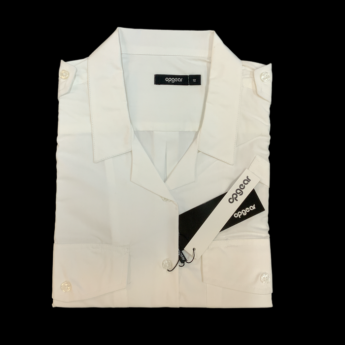 Womens Short Sleeve White Opgear Shirt Blouse With Epaulettes New FSW09N