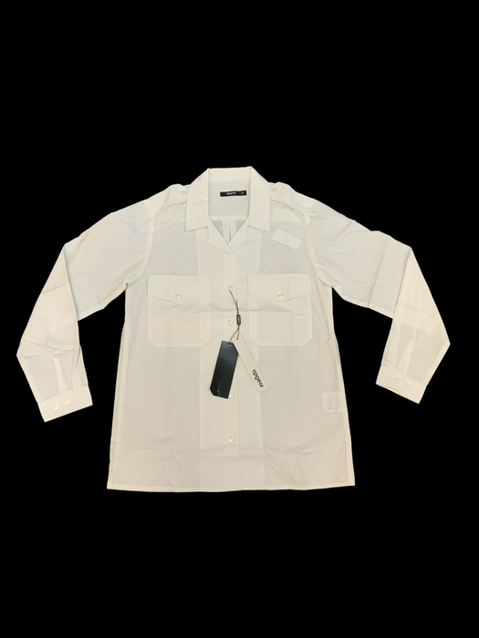 Womens Long Sleeve White Shirt Blouse with Epaulettes Opgear FSW10N