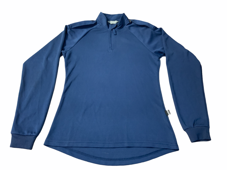 Male Blue Breathable Long Sleeve Wicking Shirt With Epaulettes Security