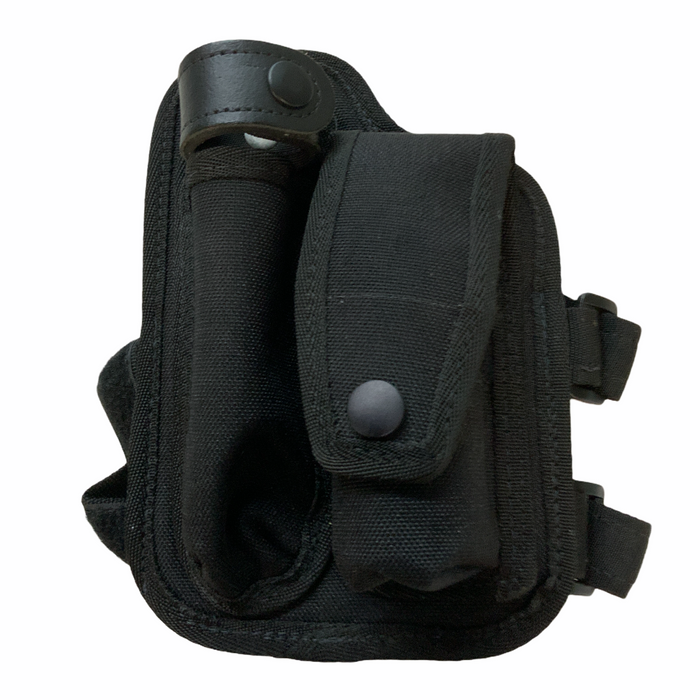 Black Leg Harness With CS Gas Baton Pouch OCH23