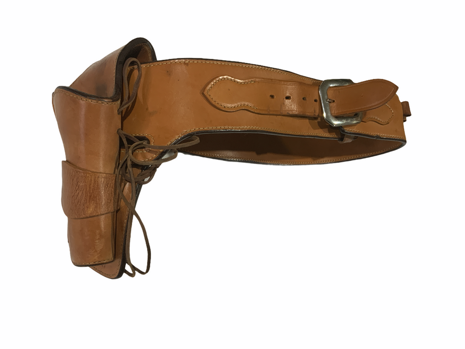 Bianchi 1880 4-5 Rev Leather Tan Gun Belt RH With 44/45 Ammo Slots 34” Waist
