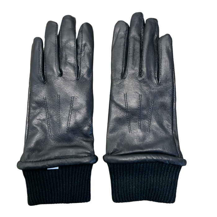 Female Black Leather Prison Service Gloves Security Patrol GLV33N