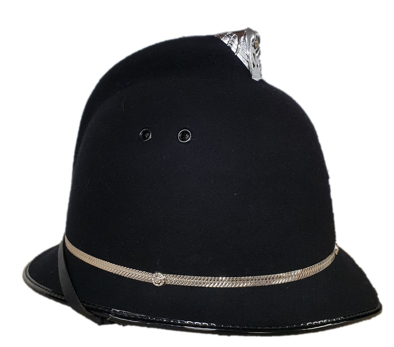 Single Chrome Banded Coxcomb Bobby Helmet - New