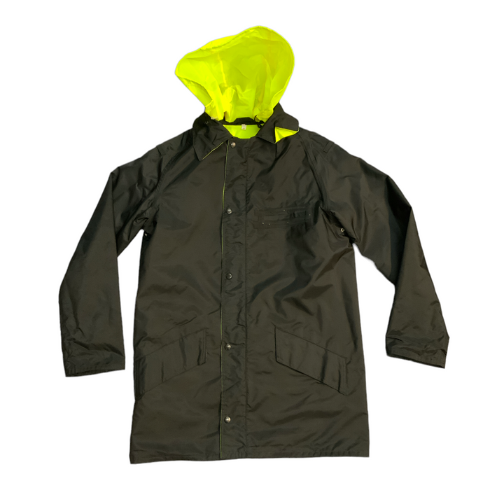 Reversible Black Hivis Yellow Raincoat Jacket Medium OJ159