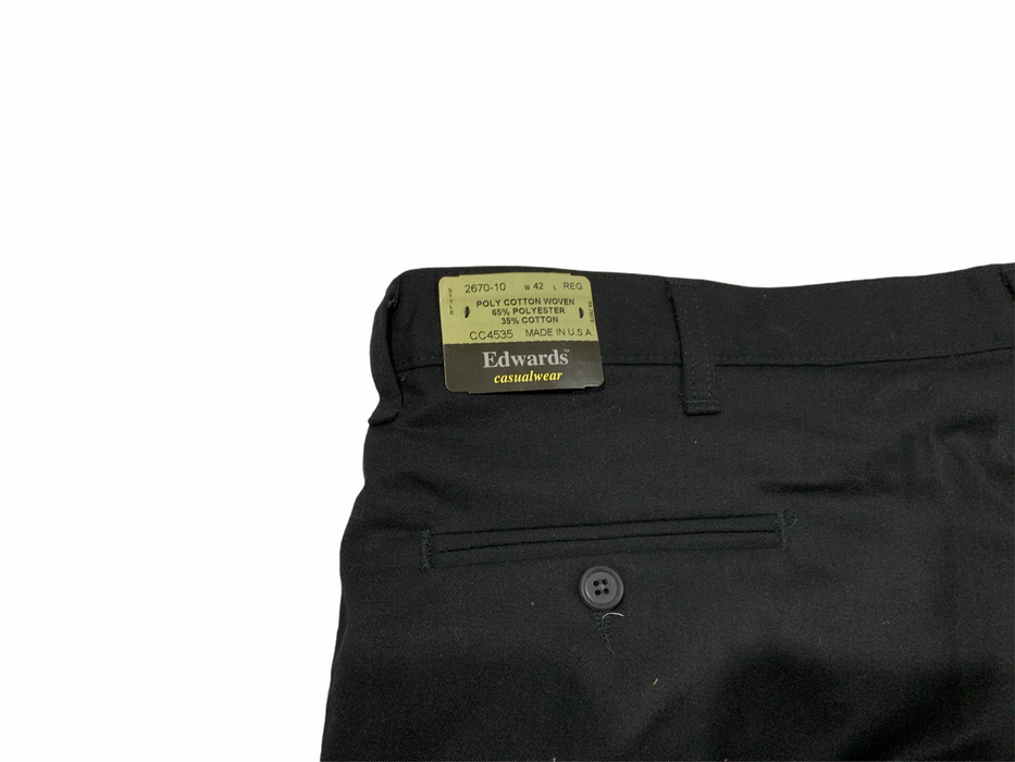 New Edward Casualwear Men's Lightweight Black Uniform Trousers - SelfHem ECTN