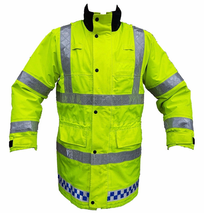 New Hi-Vis 3/4 Goretex Waterproof Rain Coat Security Marshal HVGC02N