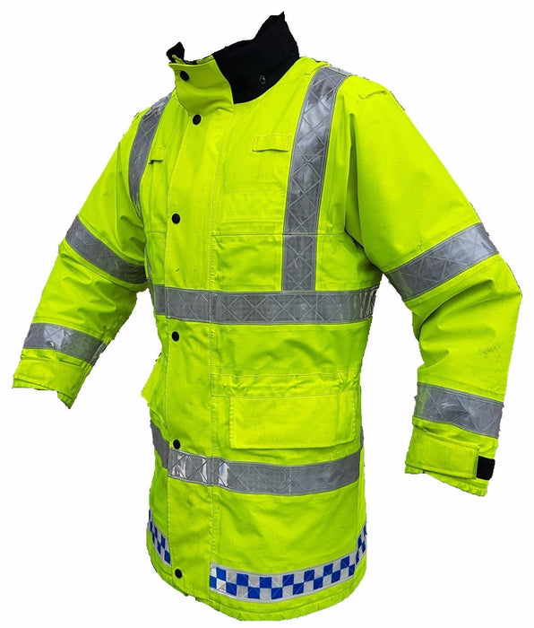 New Hi-Vis 3/4 Goretex Waterproof Rain Coat Security Marshal HVGC02N