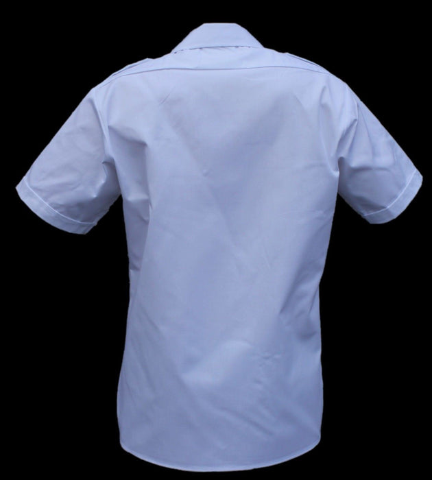 New White Short Sleeve Genuine Fire Service Shirt With Epaulettes For Fireman
