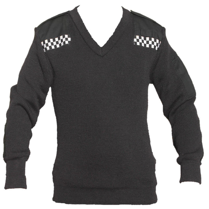 Black Nato Jumper Pullover 100% Acrylic with Checker Security Dog Handler